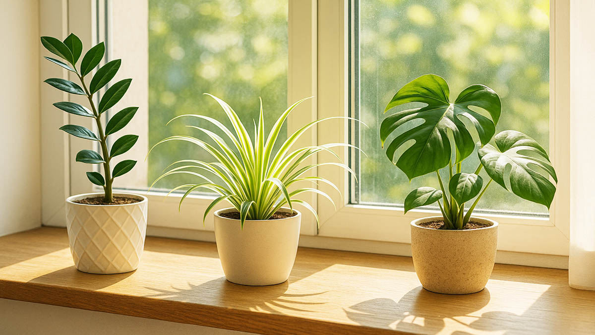 窓際の観葉植物